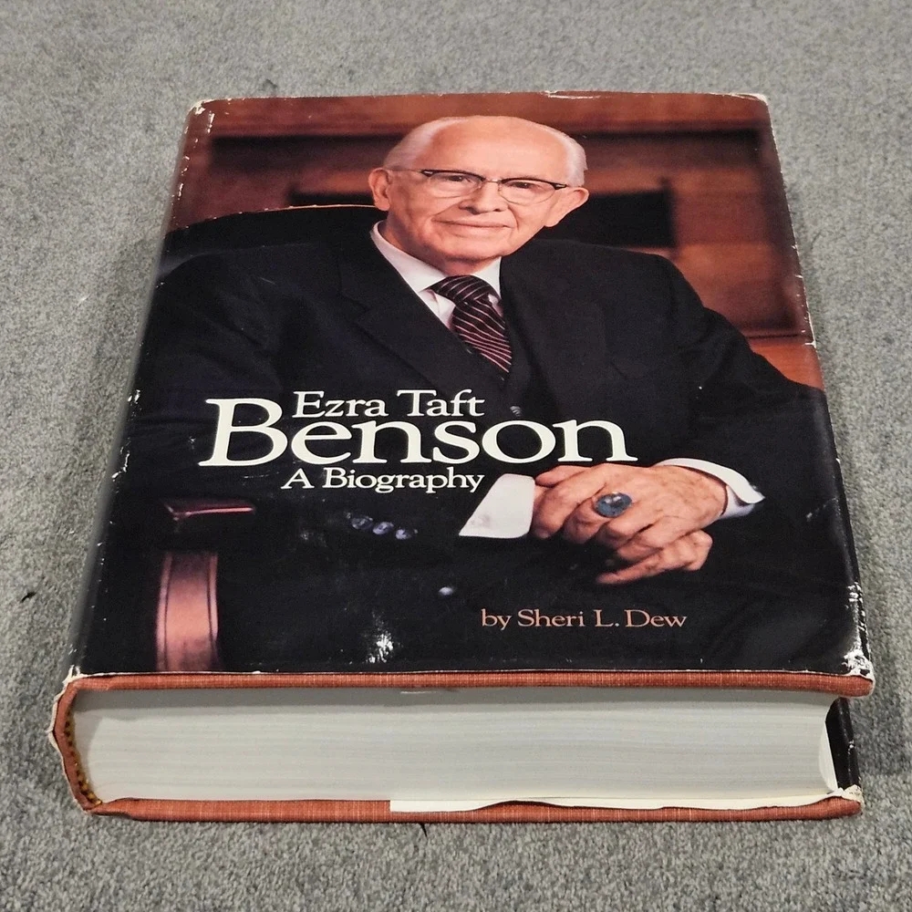 SIGNED Ezra Taft Benson A‎ Biography by Sheri L Dew Hardcover Deseret Book 1987
